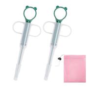 KVBUCC 2pcs Pet Pill Dispenser with 1pc Storage Bag, Medication Feeder, Pill Syringe, Pill Ejector, Feeder Tool for Cats Dogs Birds (Green)