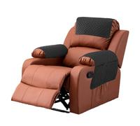 KVBUCC 3-Piece Sofa & Chair Arm Protector Set - Sofa Arm Cushion, Recliner Headrest Cover (Black)