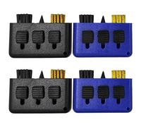 KVBUCC 4-Piece Golf Club Brush 3-in-1, Golf Club Groove Cleaning Brush, Golf Club Cleaning Kit, Golf Cleaning Tool (Blue, Black)