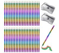 KVBUCC 44 Pieces Rainbow Same Core Pencils With 2 Pieces Pencil Sharpener, Kids Colored Pencils, 4 In 1 Colorful Pencils, Fun Drawing And Graffiti Pens, Suitable For Kids Rewards, Kids Gifts