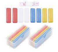 KVBUCC 8-Piece Set of 4-Color Tailors Chalk, 1 Piece of Red Lettered Iron Sheet Soft Ruler, Colored Clothing, Chalk for Marking Fabrics, Sewing Chalk