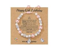 Kvekstio Unicorn Gift Happy Bday Bracelet with Unicorn Charm Gift for 3 4 5 6 7 8 9 10 Years Old Daughter Granddaughter Niece, M, Rhinestone Nylon Alloy, no gemstone