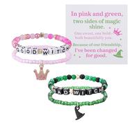 Kvekstio Witch Bracelet Set, Wicked-Themed Magical Friendship Bracelet for Best Friends Sisters BFF, Women's Witch Lover Gift, M, Alloy, no gemstone