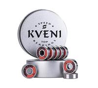 KVENI Ceramic Skateboard Bearings, Premium 608rs Ball Bearing - Pro Longboard Bearings for Quad Skate, Inline Rollerblades, Scooters, Spinners,ABEC, 8 Pack (RED)