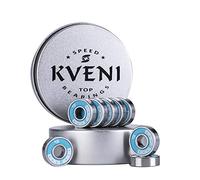 KVENI Ceramic Skateboard Bearings, Premium 608rs Ball Bearing - Pro Longboard Bearings for Quad Skate, Inline Roller Blades, Scooters, Spinners,ABEC, 8 Pack (Blue_1)