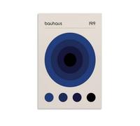 KVIINKD Bauhaus Blue Poster Living Bed Room Decor Modern Aesthetic Wall Art Posters Gift For Friend Unframe-style 12x18inch(30x45cm)