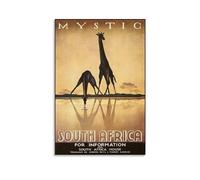 KVIINKD South Africa Mystic Giraffes Vintage Travel Poster Living Bed Room Decor Modern Aesthetic Wall Art Posters Gift For Friend Unframe-style 24x36inch(60x90cm)