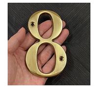 KVIVI Door Plaques Personalised Front Door 4 Inch 100mm Solid Brass Modern House Number Apartment Door Numbers Home Number Mailbox Address Outdoor Sign Plates (Color : No. 8, Size : 10cm)