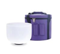 KVKA 432Hz 12 Inch E Note Frosted Quartz Crystal Singing Bowl Solar Plexus Chakra With Carrying Case