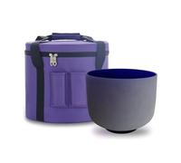 KVKA 8 Inch Indigo Colored 432 Hz A Note Third-Eye Chakra Frosted Quartz Crystal Singing Bowl with Carrying Case