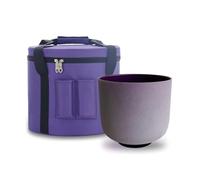 KVKA 8 Inch Purple B Note Crystal Singing Bowl Crown Chakra With Carrying Case for Yoga Bath