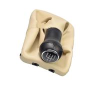 KVKQMLFEAW for Beetle 1998-2010 Car 5 Speed Gear Stick Shift Knob with Leather Boot Replacement Car Accessories Window Control Switch(5R-Beige)