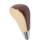KVKQMLFEAW Gear Stick Cover for Corolla 2005 2006 2007 2008 2009 2010 2011 Automatic Gear Shift Knob Leather Shifter Lever Stick(Wood-Beige Leather)