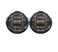 KVKQMLFEAW Headlight Assembly 2Psc For Land For Rover For Defender 90 110 Universal Car 7 Inch LED Headlight H4 Hi-Lo With Halo 4x4 Headlamp Assembly Front Headlights(90w black)