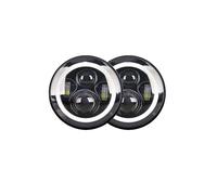 KVKQMLFEAW Headlight Assembly For Lada For Niva Offroad 4x4 Car 7inch LED Headlight 80W DRL Halo Led Headlamp 12V 24V High Low Turn Signal Front Headlights(2 Piece)