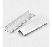 KVLDEC Silver Furniture Pull Handles Aluminum Alloy Kitchen Drawer Pulls 2 Pcs Cabinet Door Handles Invisible Bedroom Wardrobe Pull Handles, with Screws (Length 300mm)