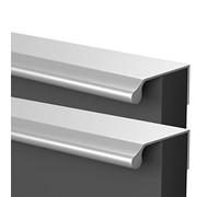 KVLDEC Silver Kitchen Pull Handles Hidden Wardrobe Door Handles 2 Pcs Cabinet Drawer Pull, for Bathroom Bedroom Closets Furniture Aluminum Alloy (Length 500mm)