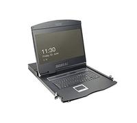 KVM Modulare Konsole mit 19" TFT (48,3cm), 16 Port KVM & Touchpad, deutsche Tastatur RAL 9005 - schwarz DIGITUS Professi, Black