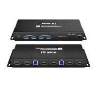 Kvm Switch 2 Monitors 2 Computers Hdmi Edid 4k 144hz Hotkey Switching Dual Monitor kvm switches hdmi Edid 2 Monitors 2 cmputers 1440P 120hz 144hz 165hz FreeSync G-SYNC