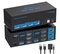 KVM Switch 3 Monitors 2 Computers HDMI 4K@60Hz USB 3.0 KVM Switches