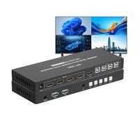 KVM Switch/Distributor, 4-screen Split Synchronization Controller, USB Computer Keyboard Mouse Display/sharer, For Game Studios, Offices, Multimedia Classrooms