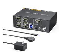 KVM Switch for 3 Monitors 1 Laptop and 1 Desktop, 4K@60Hz HDMI + USB C KVM Switcher USB-C MST KVM for Triple Monitors, 87W PD Charging