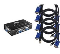 KVM Switch Manuel 4 Ports / USB + VGA / With Cables