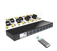 KVM Switch VGA 16 Port, MT-VIKI VGA KVM Console Rack mount 3 USB Hubs, Plug & Play, 16 PCs/Servers Share 1 Monitor Keyboard Mouse+ IR Remote Control + 16 KVM Cables + 1U Rack Ears