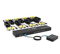 KVM VGA Switch 8 Port, MT-VIKI USB VGA Rackmount KVM Console Switcher 8 in 1 Out + 8 Pack KVM Cables + Wired Desktop Selector + Rackmount Ears