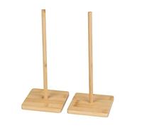 KVMORZE Wooden Donut Stand 2 Pcs, Farmhouse Donut Tower Stand, Bagel Holder Stand, Removable Donut Display Stand for Dessert Table, Doughnut Holder for Wedding Baby Shower Birthday Party (Bamboo)