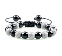 KVOHBED Stretch Bracelets for Women,Natural Gemstone Crystal Obsidian Beaded Bracelets, Labradorite Fashion Meditation Bracelet Reiki Yoga Bracele Adjustable Weave Bracelet for Women Men