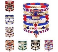 KVOTUU Game Day Bracelets for Women Men Stackable Sports Charm Bracelet Bangles Football Sport Fan Bracelet Football Mom Accessories Jewelry Gifts Boho Summer Beach Jewelry, One Size, Plastic, no