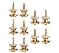 KVSERT 10PCS Copper Guitar Strap Lock Locking Pegs Pins Mushroom Shape End Button Gold