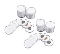 KVSERT 120 Pcs 46mm Coin Cases Capsules Holder Applied Clear Plastic Round Box