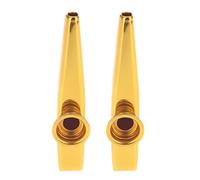 KVSERT 2Pcs Aluminum Metal with 10 Pcs Gifts Flute Diaphragm for Children Music-Lovers-Gold