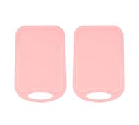 KVSERT 2X Plastic Chopping Block Meat Vegetable Cutting Board Non- Anti Overflow with Hole Chopping Board Pink