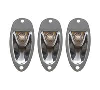 KVSERT 3Pcs Boat Guitar 1/4 Inch Input Output Plate Socket 6.35mm Chrome Silver for Strat Style Guitar Parts
