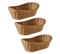 KVSERT 3X Oval Wicker Woven Basket Basket Serving Basket, 11 Inch Basket