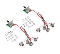 KVSERT 3X Pots for Strat Guitar PreWired 1 Volume 2 Tone Control 5 Way Switch 3-500K Pot