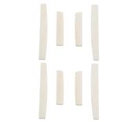 KVSERT 4 Sets of 8pcs 6 String Acoustic Guitar Bone Bridge Saddle and Nut Made of Real Bone
