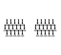KVSERT 48x Hand Silver Steel Service Handbells Black Wooden Handle Diatonic Metal Musical Percussion (White)