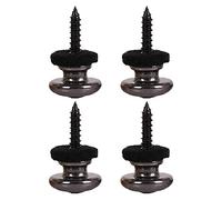 KVSERT 4PCS Copper Guitar Strap Lock Locking Pegs Pins Mushroom Shape End Button for Acoustic Classical Guitar Black