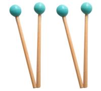KVSERT 4Pcs Rubber Head Sticks Wood Handle Mallets for Glockenspiel Xylophone Music Instruments Parts Green