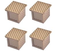 KVSERT 4X Square Loaf with Lid Toast Mold Bread Pullman Loaf with Cover Non-Stick Mini Water-Cube