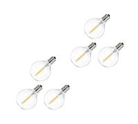 KVSERT 6Pcs G40 LED Replacement Light Bulbs, E12 Screw Shatterproof LED Globe Bulbs for Solar String Warm White