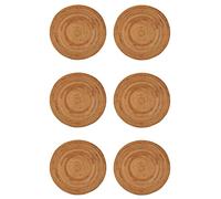 KVSERT 6X Rattan Woven Placemats,Round Table Mats,Non Heat Place Mat,Wicker Placemat
