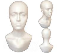 KVSERT Foam Male Display Mannequin Head Dummy Wigs Hat Scarf Stand