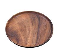 KVSERT Round Solid Wood Board Whole Wood Fruit Plate Wooden Saucer Tea Plate Dessert Dinner Breakfast Plate