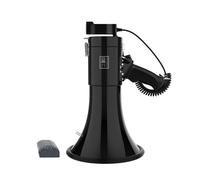 KVTUYC Megaphone, Megaphone Speaker, 50W High Power Portable Hand Bullhorn, 120s Recordable Loudspeaker, Tour Guide Speakers Loud, Ergonomic Pistol Grip for Outdoor Announcements(Black,With battery)