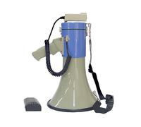 KVTUYC Megaphone, Megaphone Speaker, 50W High Power Portable Hand Bullhorn, 120s Recordable Loudspeaker, Tour Guide Speakers Loud, Ergonomic Pistol Grip for Outdoor Announcements(Blue,With battery)